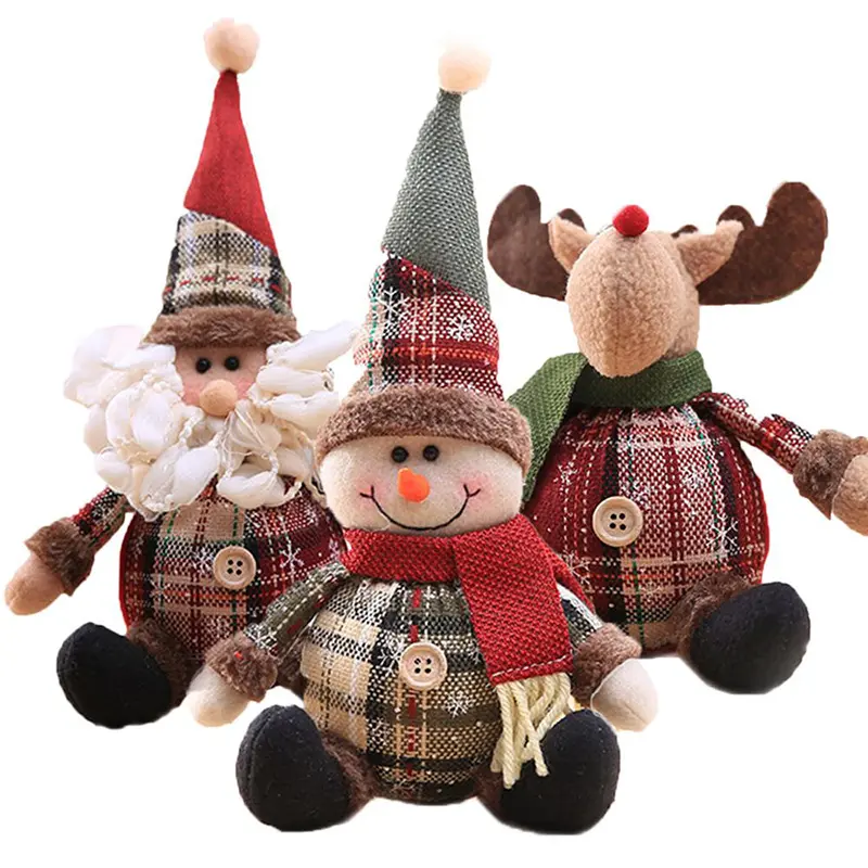 Christmas Decorations Plush Dolls Santa Claus Snowman Reindeer Christmas Tree Table Fireplace Decor Home Christmas Decor