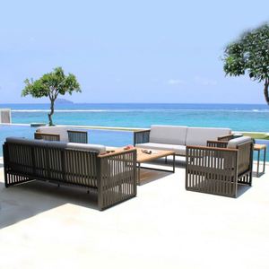 Modernes Rattan Outdoor Garten Metallrahmen Patio Terrasse Urlaub Freizeit <span class=keywords><strong>Sofa</strong></span> Kombination sset Anpassbar - Product Image 3