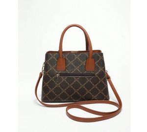 Zapatos y Bolsos Unisex de Lujo, Cuero Genuino, Marca 5000 Estilos, Marrón, Alta Calidad, Logotipo Famoso, Cierre de Cremallera con Perlas, Dos Asas - Product Image 1