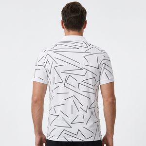 Men's <b>White</b> Geometric Print <b>Short</b> Sleeve for Shirt Casual Breathable Polyester Oxford Fabric Regular Fit Street Style Quick Dry - Product Image 6