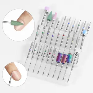 10 cái công cụ làm móng tay thiết lập hợp kim thép vonfram đánh bóng công cụ gốm móng tay khoan Bit Kit Carbide Nail Khoan Bits khoan móng tay