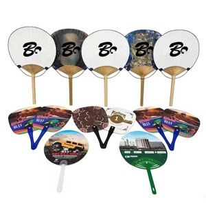 Abanicos de Mano Plegables Pequeños de Plástico Personalizados Beach Street, Abanico de Mano Circular de Plástico Personalizado de Alta Calidad - Product Image 4