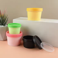 Pot en plastique PET recyclable de 200g à large ouverture pour crème cosmétique, masque facial, soins de la peau, personnalisable, avec couvercles
