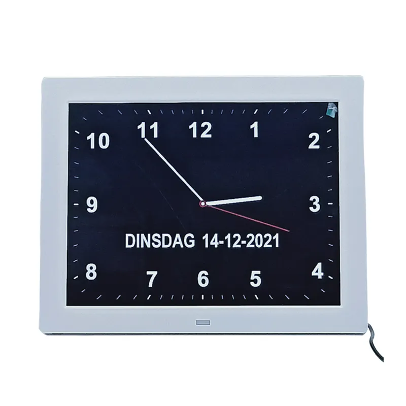 Large led digital display 12 inch alarm hourly chime calendar talking wall clock for visual impairment people