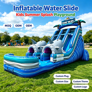 Toboggan aquatique gonflable combiné avec <span class=keywords><strong>piscine</strong></span> pour fêtes de jardin, événements extérieurs et château gonflable commercial - Product Image 1