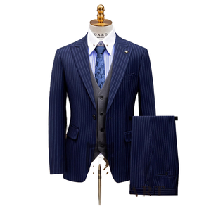 Ensemble de robe rayée trois pièces <span class=keywords><strong>pour</strong></span> homme Chaussures plates à simple boutonnage de taille plus transfrontalières autonomes - Product Image 1