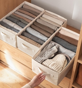 Caja de Almacenamiento Compartimentada para Ropa OEM, 6 Compartimentos, Plegable, de Algodón y Lino, para Armario, Caja de Almacenamiento para Ropa Interior - Product Image 6