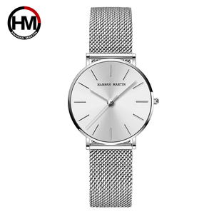 Hannah Martin Montre à <span class=keywords><strong>bracelet</strong></span> en or rose CC36 pour <span class=keywords><strong>femme</strong></span> Bande en maille étanche Largeur de 18mm Boîtier en alliage de style professionnel Type de pièce de monnaie - Product Image 6