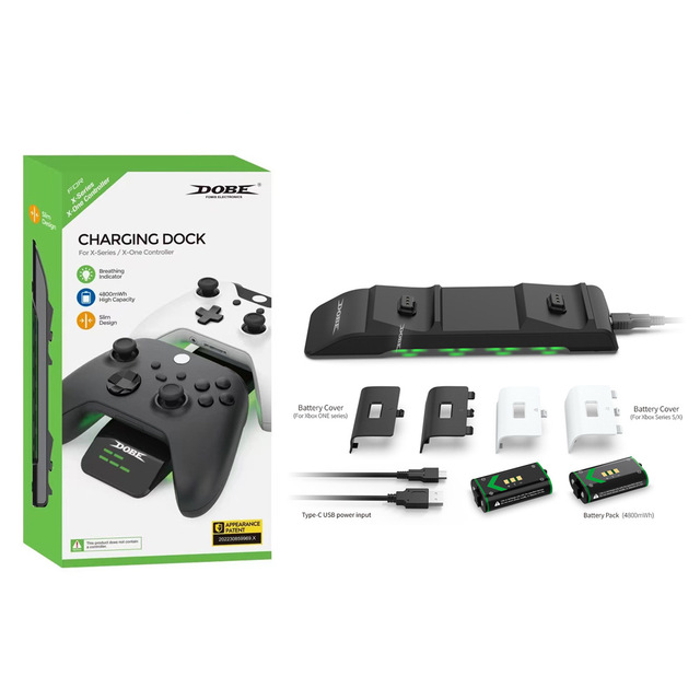 TYX-2612 LED Light Charging Dock for Xbox Series X/S Gamepad New Condition Stand Alone Charger for Xbox One Controllers
