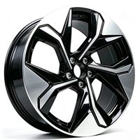 1 pièce Jante en alliage forgé 5 trous Noir brillant Face usinée Jante forgée personnalisée pour voiture 18-26 pouces pour modification de voiture de tourisme Y000