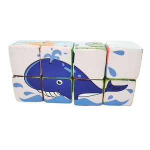 Ensemble de jouets éducatifs pour bébés Fuying, 6 pièces, cubes de construction en <span class=keywords><strong>mousse</strong></span> mignons et blocs en tissu pour jouer à l'intérieur et les occasions de Noël - Product Image 3