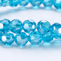 Perles en verre cristal lâches à 32 facettes, rondes, pour bracelet, collier, chapelet cousu main, bijoux DIY, en vrac