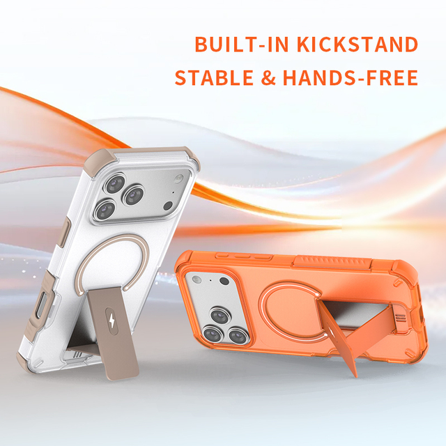 Wireless Charging Kickstand Case Slim Shockproof Protective Cover for Modern Smartphones
