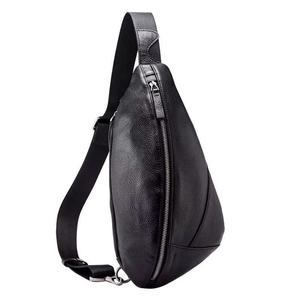 Sac de poitrine en cuir de vachette pleine fleur pour homme Laualsten, noir, sac bandoulière décontracté pour les loisirs et les voyages - Product Image 5
