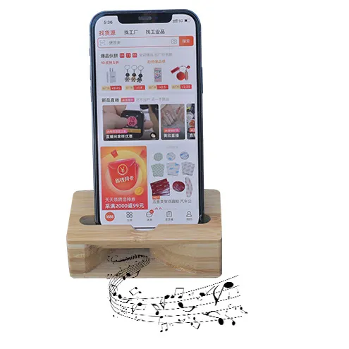 Mobile Phone Accessories Gift Idea Bamboo Wooden Phone Speaker Amplifier Cell Phone Stand Sound Amplifier