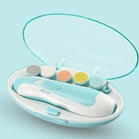 Polissoir à ongles électrique bébé bleu poudre 6 pièces coupe-ongles électrique manucure ensemble nouveau-nés bébé Kit de soins