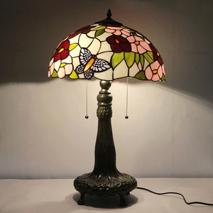 LongHuiJing 16 Inch Stained Glass Lampshade LED Table <b>Light</b> E26/E27 AC Powered European Design Eco-Friendly Flexible Adjustable - Product Image 3