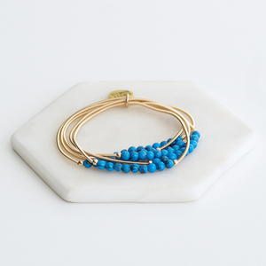 Natural Stone <strong>Agate</strong> Beaded Guitar <strong>String</strong> Bracelet Stacks,Stainless Steel Memory Spring Bracelets Set - Product Image 5
