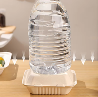 Vaisselle jetable compostable, boîte à lunch à clapet 2 compartiments en bagasse de canne à sucre, kits de fournitures de fête biodégradables