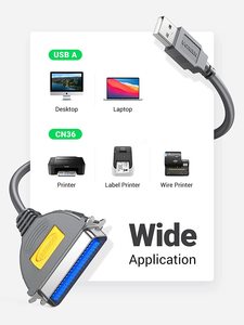 สายเคเบิลยูเอสบีเป็นพอร์ตขนาน CR124คุณภาพสูงสายพิมพ์1284สายดาต้าเครื่องพิมพ์ CN36พินแบบสมัยเก่ามีความทนทาน - Product Image 3