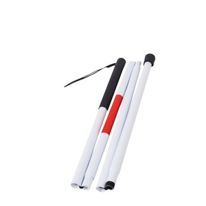 Bastón plegable de aleación de aluminio para personas con discapacidad visual, diseño de cuatro pliegues, antideslizante, ligero y portátil. - Product Image 3