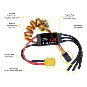 12A 2-4S Brushless ESC with 5V/2A BEC with XT30 & 2.0mm Plug for <b>RC</b> Fixed-Wing Aircraft <b>Helicopter</b> Made in China - Product Image 2