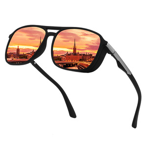 Lunettes de soleil polarisées unisexes, monture en métal noir, verres TAC, protection UV400, lunettes de soleil de conduite, type 3, transmission - Product Image 1