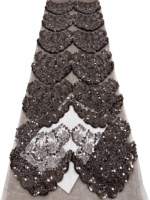 Tissu en dentelle à paillettes et perles, couleur bordeaux, robe de mariée élégante, broderie de luxe