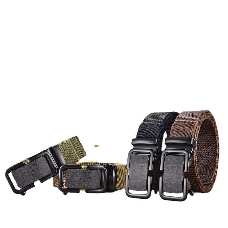HLC380 Toothless Automatic Buckle Canvas Belt Quick Dry Nylon Tactical Shorts Men Belt Men Versatile Tactics Canvas Waistband