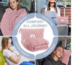 Travel Blanket Pillow Soft Compact Lightweight with Suitcase Luggage Cover Backpack Clip Comfortable Airplane Travel Blanket - Product Image 5