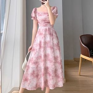 Nouvelle Robe d'Été Tendance Décontractée pour Femme Élégante en Mousseline de Soie à Manches Bouffantes Coupe Trapèze Maxi à Motifs Floraux - Product Image 5
