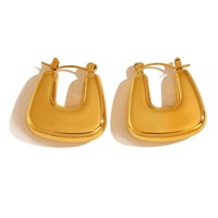 Pendientes de Aro Gruesos Vintage con Bola, Chapados en Oro de 14K, de Acero Inoxidable Antideslustre, Joyería para Fiesta de Mujer
