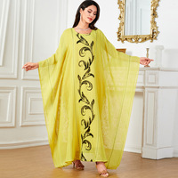 4048 robe de mode d'été pour les femmes musulmanes Abaya transfrontalière avec manches chauve-souris longue jupe ample pour les Occasions de l'Aïd