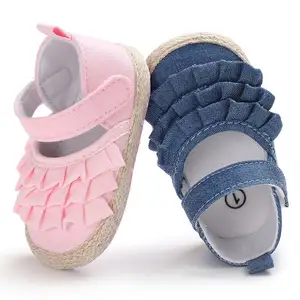Summer New Newborn Infant baby soft soled first walking anti slip shoes Toddler Crib Ruffled Prewalker