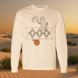 Camiseta de manga larga con estampado abstracto de cactus y melocotón, unisex, talla para adultos M L XL XXL - Product Image 3