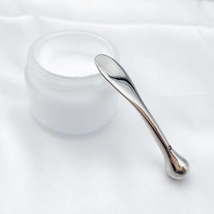 Private Label Laser Custom Logo crema per gli occhi per il viso maschera metallo oro rosa Mini trucco cosmetico doppio testa cucchiaio - Product Image 6