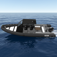Bateau gonflable de Sport de 25 pieds RHIB 760 en aluminium côtelé Hypalon