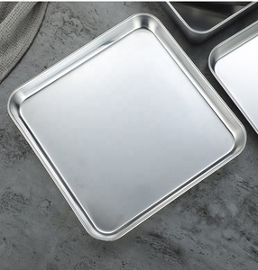 Plaque de cuisson carrée en acier inoxydable 15/20/25/30/<span class=keywords><strong>35</strong></span> <span class=keywords><strong>cm</strong></span>, plateau plat en acier inoxydable, plaque à <span class=keywords><strong>pizza</strong></span> en métal, plateau alimentaire rectangulaire - Product Image 2