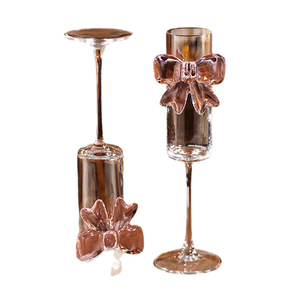 Calice in Cristallo dal Design Moderno con Fiocco - Bicchiere <span class=keywords><strong>da</strong></span> Vino, Cocktail e <span class=keywords><strong>Champagne</strong></span> per Matrimoni e Feste - Product Image 5