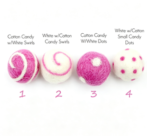 Petites boules en feutre <span class=keywords><strong>de</strong></span> <span class=keywords><strong>laine</strong></span> faites à la main, pompons rayés en spirale et à gros pois, accessoires pour mobiles <span class=keywords><strong>de</strong></span> bébé et décorations <span class=keywords><strong>de</strong></span> table <span class=keywords><strong>de</strong></span> baby shower - Product Image 4