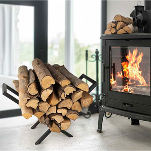 Support à <span class=keywords><strong>bois</strong></span> <span class=keywords><strong>de</strong></span> <span class=keywords><strong>chauffage</strong></span> moderne en métal noir pour foyer et feu <span class=keywords><strong>de</strong></span> camp, utilisation intérieure - Product Image 5