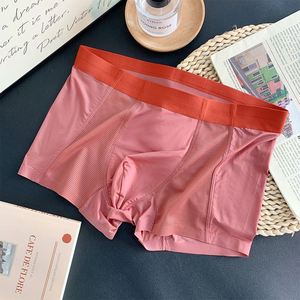 Ropa Interior Masculina Más Vendida, de Seda de Hielo, Sin Costuras, de una Pieza, Color Sólido, Transpirable, Antibacteriana, Calzoncillos Planos para Hombre - Product Image 4