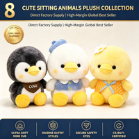 Peluche douce de 8 pouces, motif canard et pingouin, jouet en peluche, prix pour machine d'arcade de centre commercial, fournisseur direct d'usine, marchandises en stock