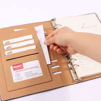 Carnet FOSKA A5, couverture de classeur à 6 anneaux, rechargeable, feuilles mobiles, planificateur personnel, porte-documents en cuir PU avec 100 feuilles de papier 80GSM