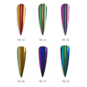 Poudre pour miroir caméléon métallique, 18 couleurs, paillettes, couleur chromée, pour vernis gel, décoration, vernis à ongles - Product Image 3