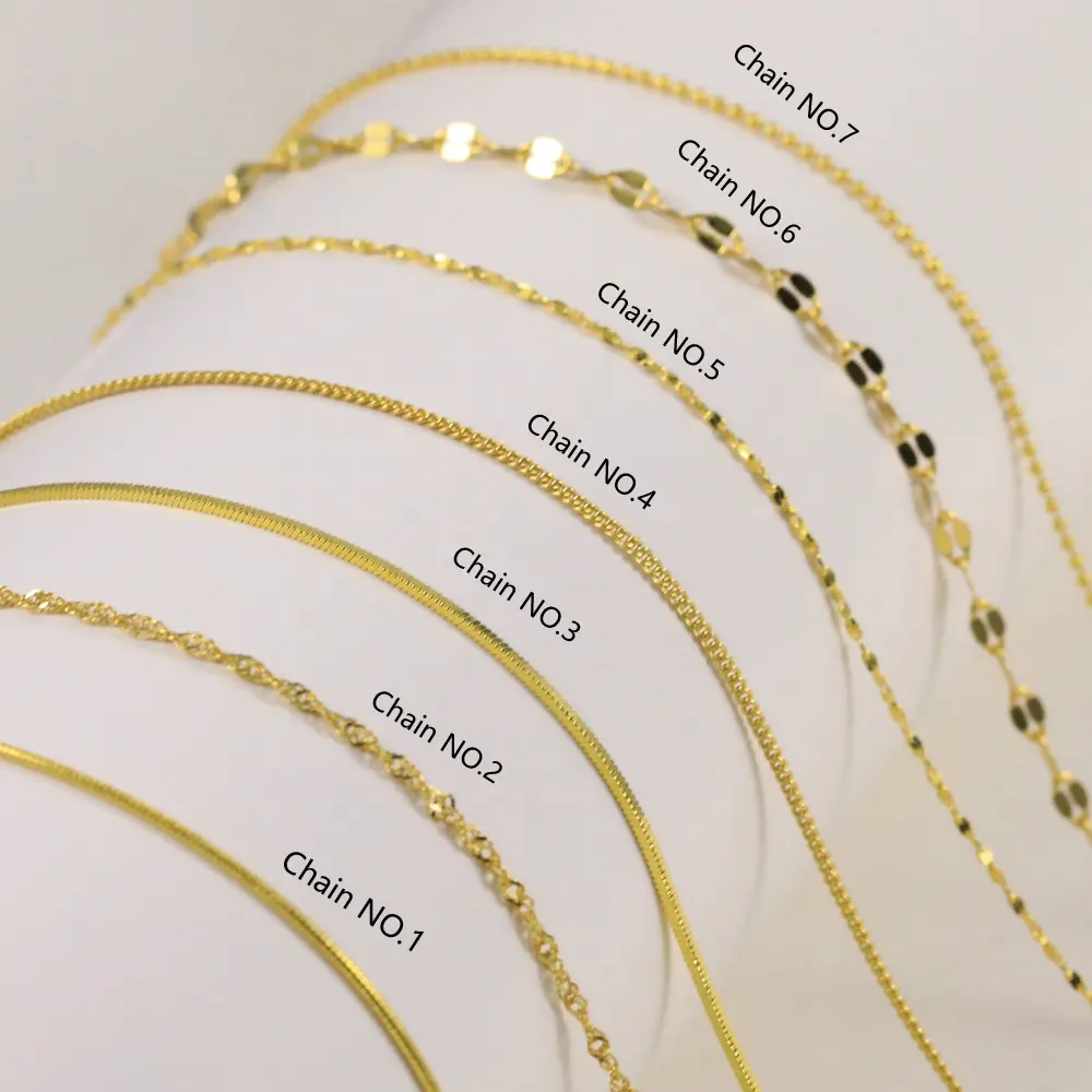 Hot Selling OEM Jewellery Supplier Fashion Jewelry 18K Gold Plated Snake Cable Box Bead Chain Necklace Chains para Mulheres ou Homens