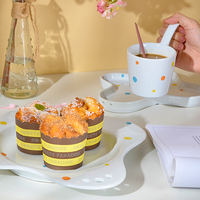 YST Fabricant de céramique Assiettes de fête Conception papillon Grès Ensembles d'ustensiles de cuisine Assiette de restaurant Vaisselle Ensemble de vaisselle