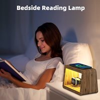 Chargeur sans fil 5 in1 pour chargeurs iphone charge rapide lampe de nuit pour Airpods pour montre 8 7 SE produits les plus vendus 2024 bois