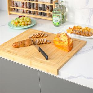 <span class=keywords><strong>Tagliere</strong></span> in bambù con bordo rialzato, <span class=keywords><strong>grande</strong></span> blocco da taglio in legno <span class=keywords><strong>per</strong></span> <span class=keywords><strong>impastare</strong></span> e preparare cibi, <span class=keywords><strong>per</strong></span> piano di lavoro e cucina - Product Image 2