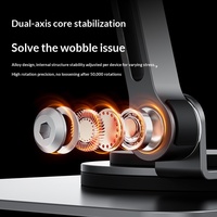 Support de tablette de bureau rotatif à 360° pliable à double axe en acier au carbone à forte capacité de charge pour iPad, peinture et jeux